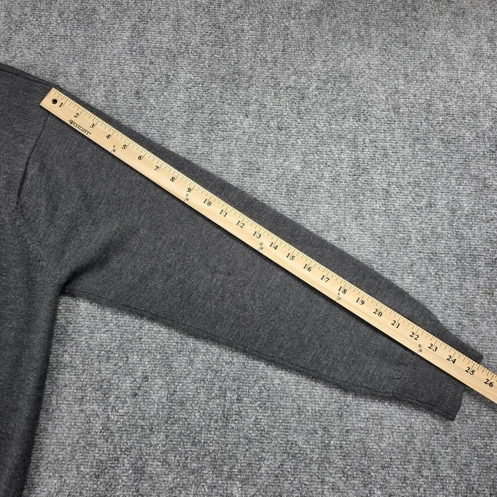 Turtleson Sweater Mens XL Gray V Neck Merino Wool Long Cove Club Golf Pullover